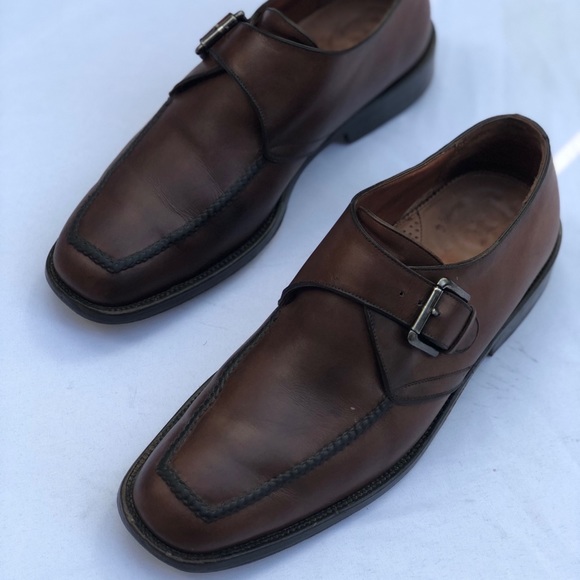 Cole Haan Mens Single Monk Strap Brown Size 10 - Picture 3 of 4